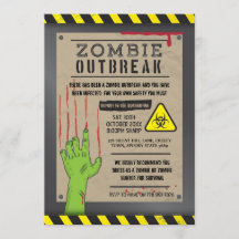 El brote del zombi invita al fiesta de Halloween