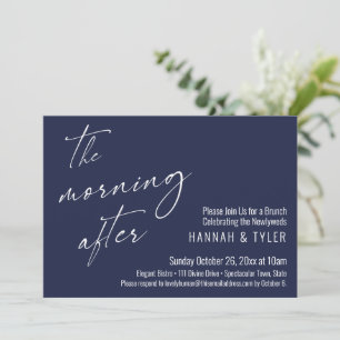 Invitación El Brunch de la Mañana Después de la Boda Azul Mar