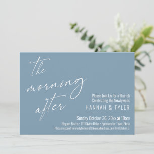 Invitación El Brunch de la Mañana Después de la Boda Azul Pol
