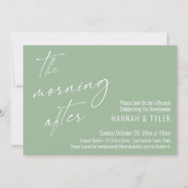Invitación El Brunch de la Mañana Después de la Boda Verde Sa