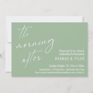 Invitación El Brunch de la Mañana Después de la Boda Verde Sa