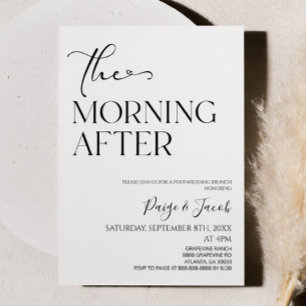 Invitación El Brunch Minimalista Después de la Boda La Mañana