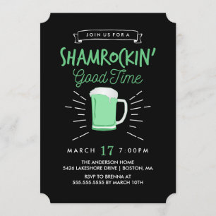 Invitación El buen momento de Shamrockin invita el día de San