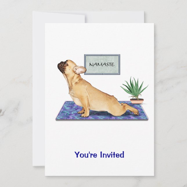 Invitación El Bulldog francés está haciendo el pico del yoga  (Anverso)