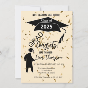 Invitación El Cabo Confetti del Partido de Graduación de Much