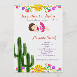 Invitación El cactus Baby Shower de la niña del combate del
