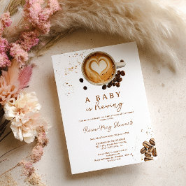 Invitación El café de otoño moderno está preparando Baby Show