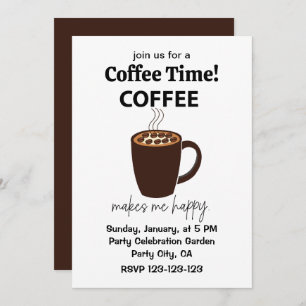 Invitación El café me hace feliz