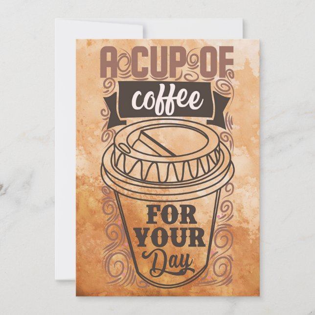 Invitación El Café Se Enamoró De Una Copa De Café (Anverso)