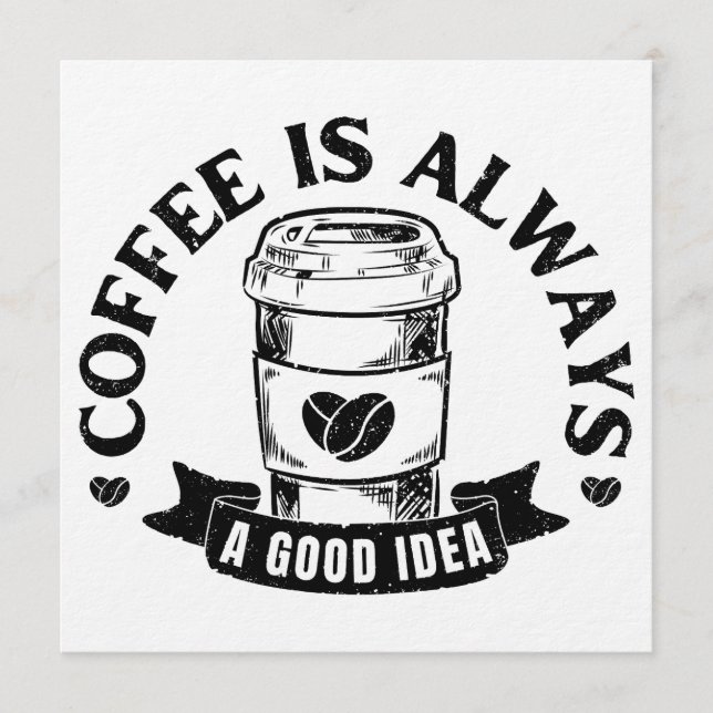 Invitación El café siempre es una buena idea (Anverso)