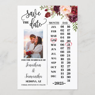 Invitación El calendario fotográfico salva la fecha boda de m
