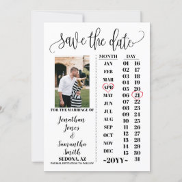 Invitación El calendario fotográfico simple salva la fecha de
