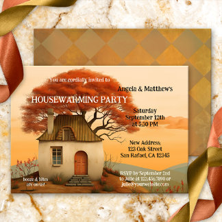 Invitación El calentamiento de la casa artístico divertido