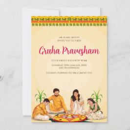 Invitación El calentamiento de la casa tamil invita a Telugu