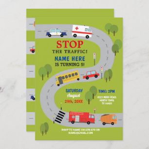 Invitación El camino del tráfico que conduce policía de la