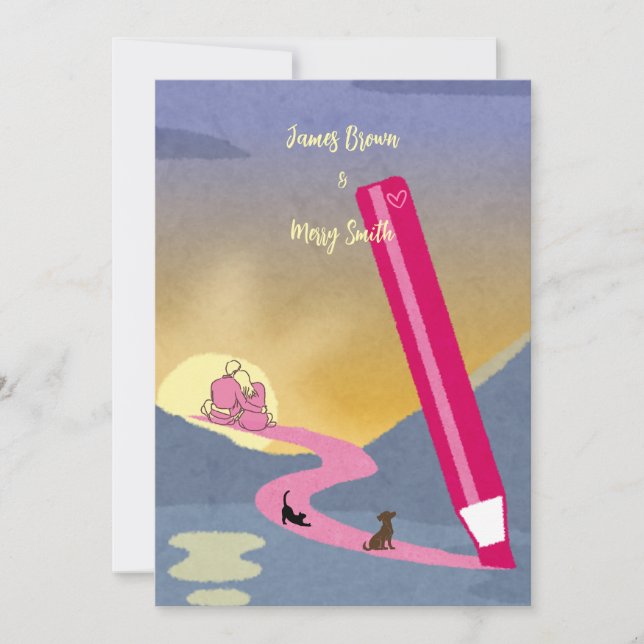 Invitación El camino que trazamos boda (Anverso)