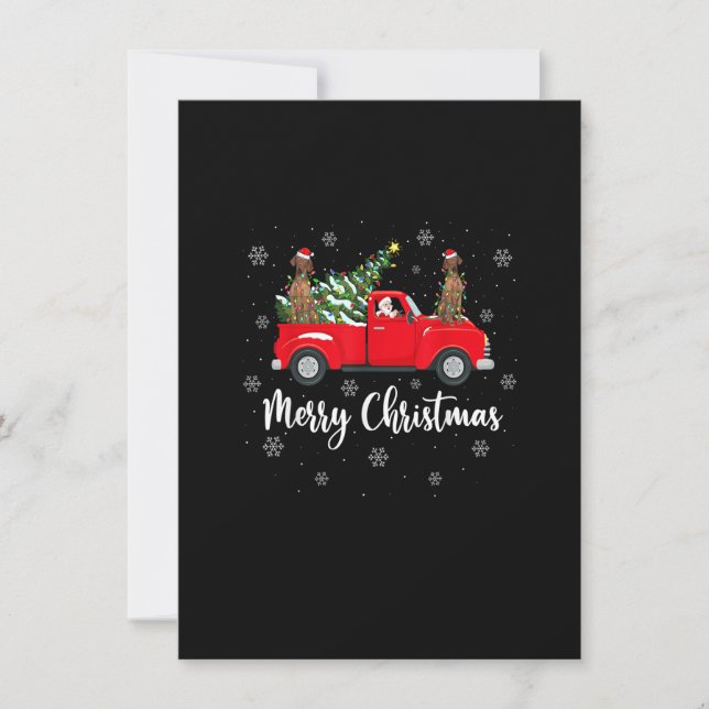 Invitación El camión de árbol de Navidad de Santa Riding Vizs (Anverso)