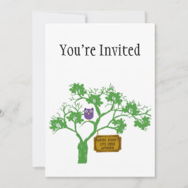 Invitación El cáncer no vive aquí búho de árbol