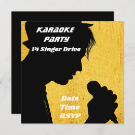 Invitación El canto de Karaoke sobre el tema de la fiesta ret
