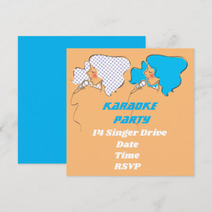 Invitación El canto de Karaoke sobre el tema de la fiesta ret