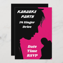 Invitación El canto de karaoke sobre el tema del fiesta retro
