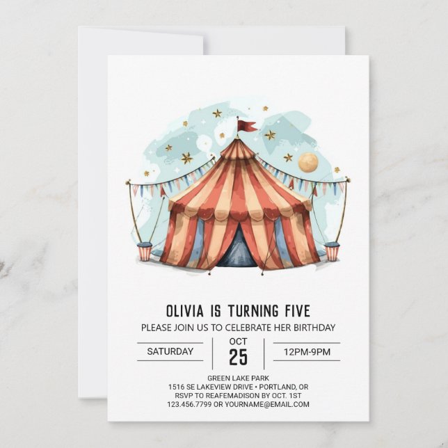 Invitación El capricho del circo de los niños (Anverso)