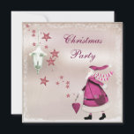 Invitación El caprichoso Fiesta Retro Santa invita<br><div class="desc">Elegantes, elegantes, modas y adorables Navidades rosas y blancas invitan a una fiesta con un bonito y pintoresco Santa retro vestido de rosa, con un adorno en forma de corazón de bonito. También hay una hermosa lámpara blanca con nieve y músculos y bonitas estrellas mágicas de color rosa que se...</div>