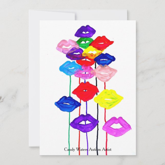 Invitación El caramelo riega al artista del autismo (Anverso)