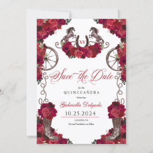 Invitación El Carro Roses Rojo Occidental Salva La Fecha Quin