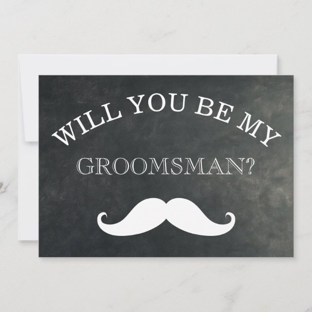 Invitación El Cartón Negro Servirá Para Ser Mi Groomsman (Anverso)