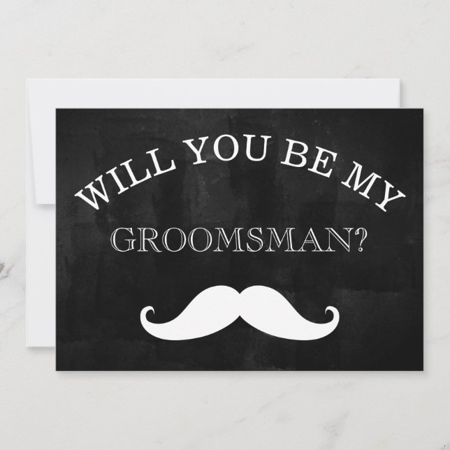 Invitación El Cartón Negro Servirá Para Ser Mi Groomsman (Anverso)