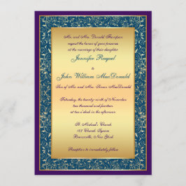 Invitación El casarse adornado de las volutas del oro verde