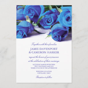 Invitación El casarse azul de los rosas invita