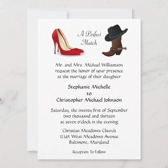 Invitación El casarse de encargo de los tacones altos de las (Anverso)