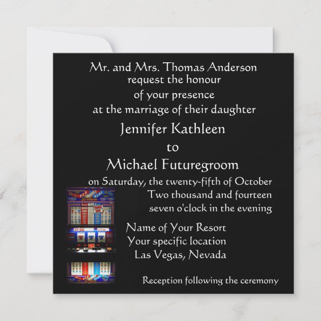 Invitación El casarse de Las Vegas afortunado en amor (Anverso)
