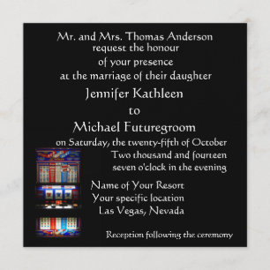 Invitación El casarse de Las Vegas afortunado en amor