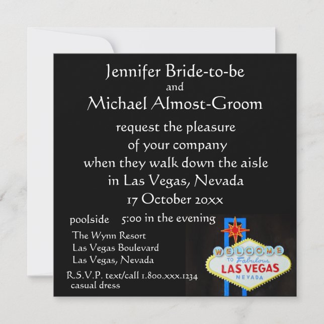 Invitación El casarse de Las Vegas invita (Anverso)