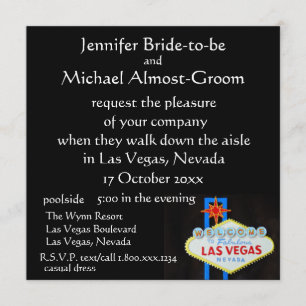 Invitación El casarse de Las Vegas invita