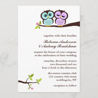Invitación El casarse de los búhos de la lavanda y de la