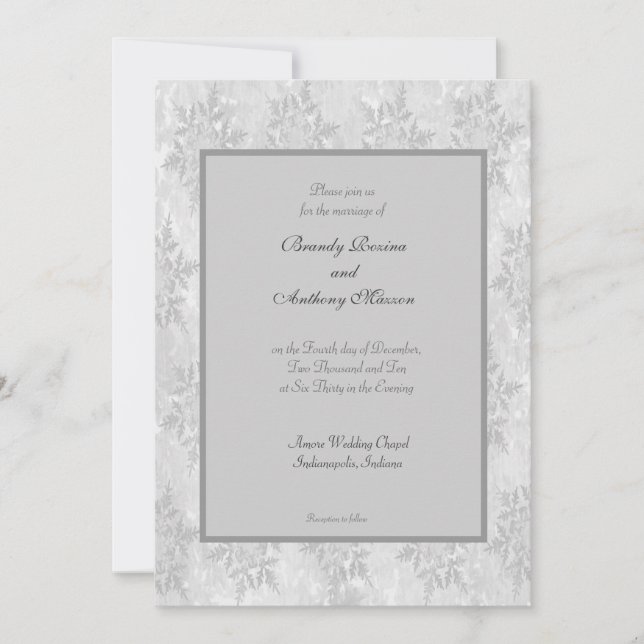 Invitación El casarse de los copos de nieve del invierno de (Anverso)