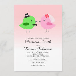 Invitación El casarse de los pájaros del amor