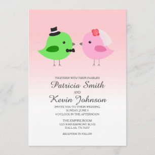 Invitación El casarse de los pájaros del amor