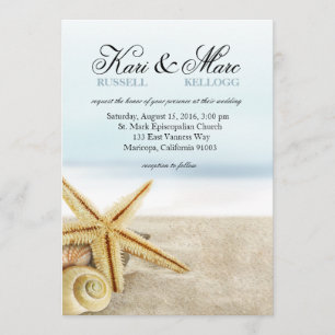 Invitación El casarse de los Seashells de las estrellas de