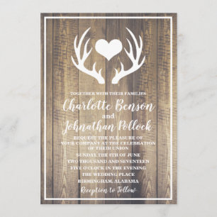 Invitación El casarse de madera y blanco del granero rústico