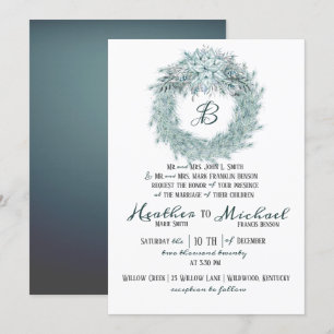 Invitación El casarse de plata elegante del navidad del azul