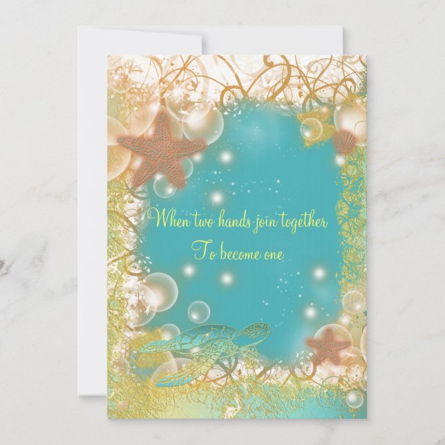 Invitación El casarse del tema de la playa exótico (Anverso)