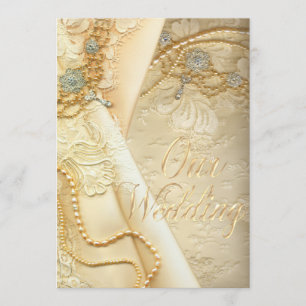 Invitación El casarse del vestido y de las perlas de boda del