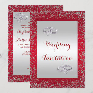 Invitación El casarse elegante de los anillos de bodas del