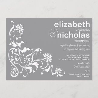 Invitación El casarse floral elegante del Flourish
