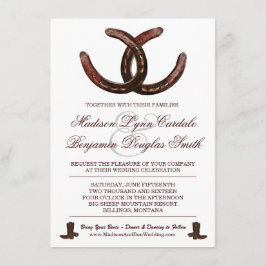 Invitación El casarse occidental de las botas de las